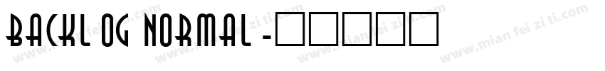 Backlog Normal字体转换